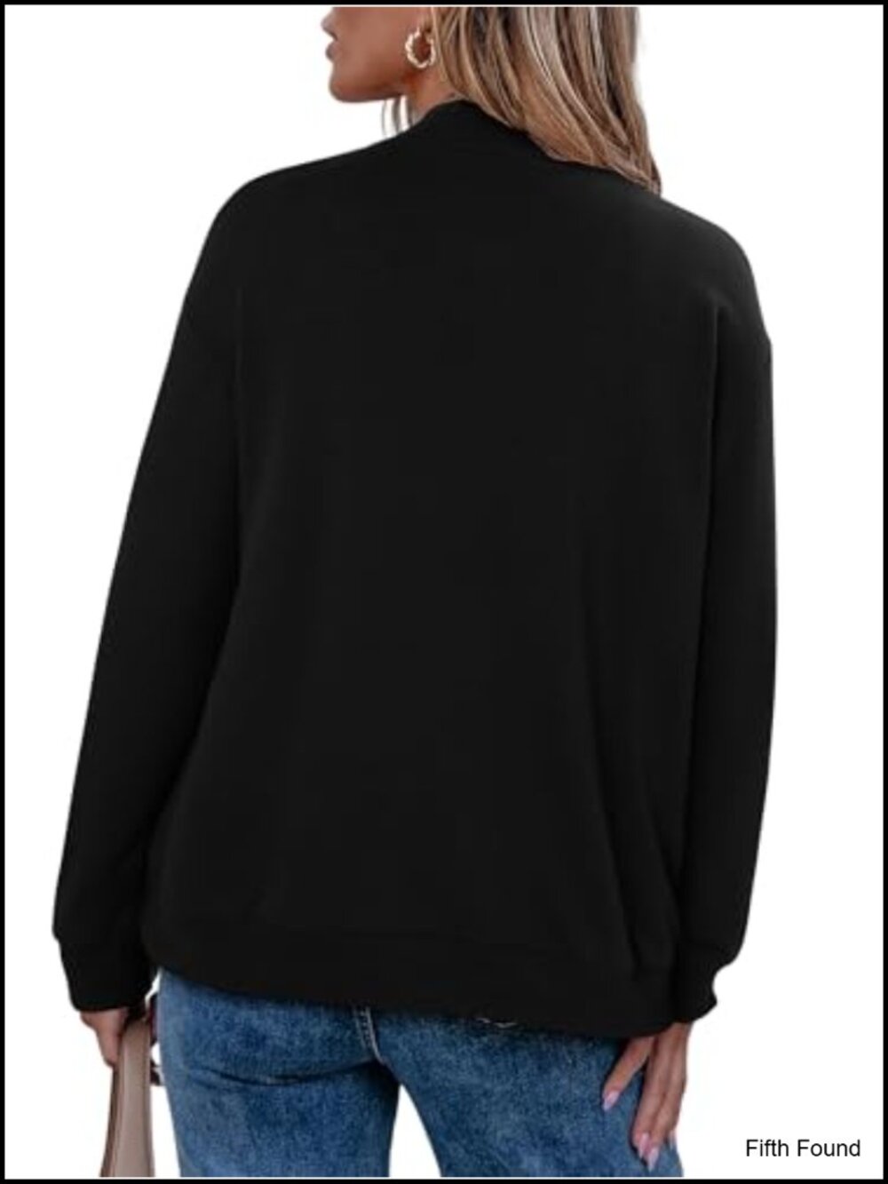Zip Up Bomber Jacket Long Sleeve Casual Coat Windbreaker with Pockets - Picture 3 of 5
